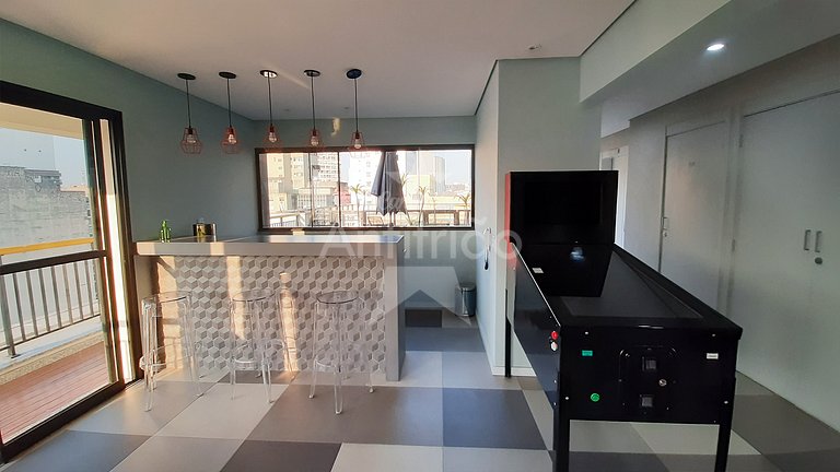Studio 25 m² todo mobiliado ao lado do metrô