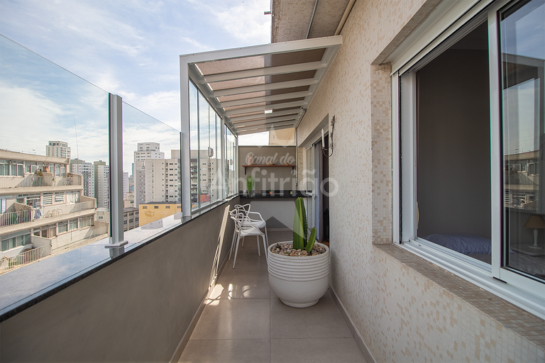 100 m² bem espaçoso com terraço, garagem, A/C