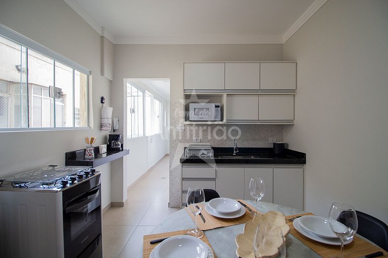 Apê 100 m² com terraço amplo, garagem e A/C