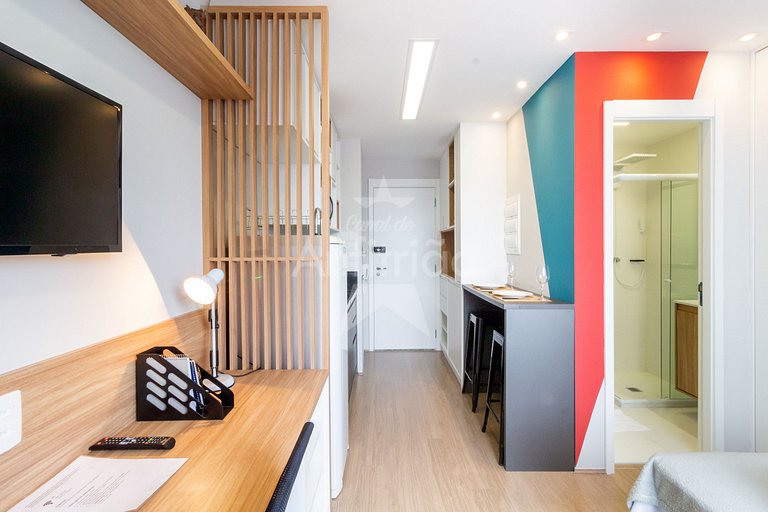 Studio 200 m do metrô Brás com piscina