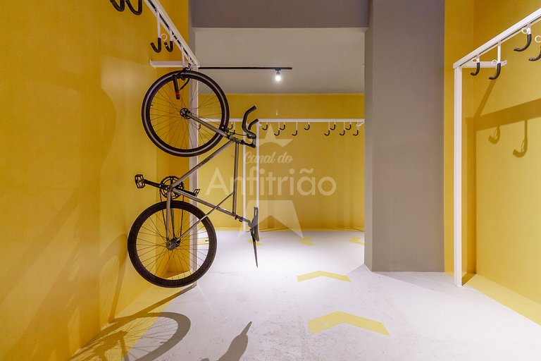 Studio 100 m do metrô c/ piscina + academia
