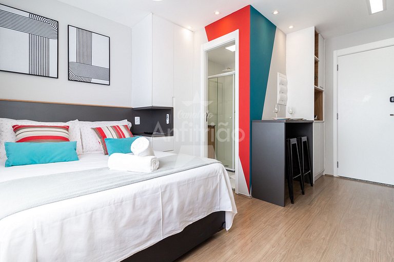 Studio 200 m do metrô Brás com piscina