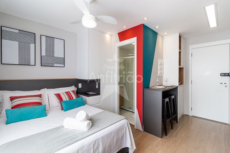 Studio 200 m do metrô Brás com piscina