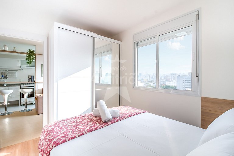 Apê 1 quarto todo mobiliado c/ vaga no Brás