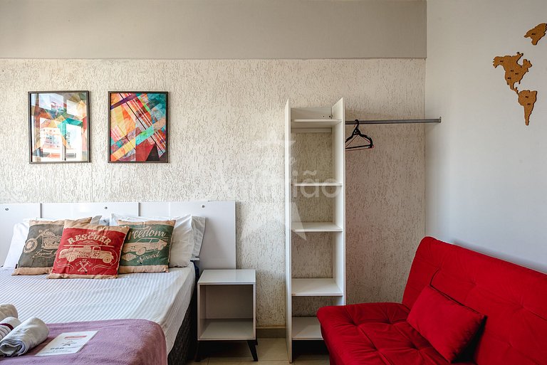 Pôr do sol 17º andar, vista da cidade e metrô