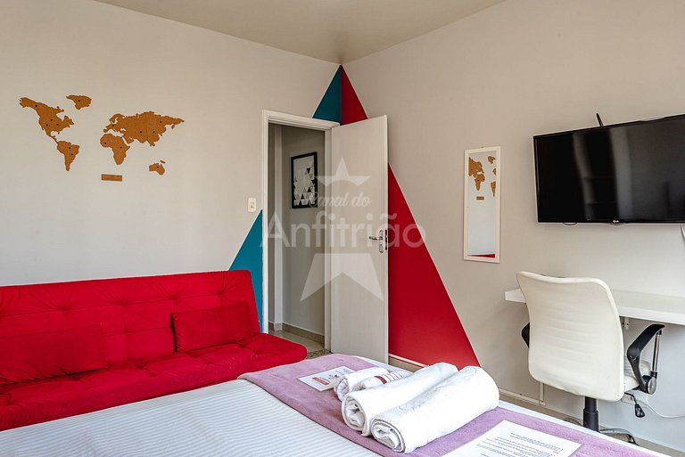 Pôr do sol 17º andar, vista da cidade e metrô