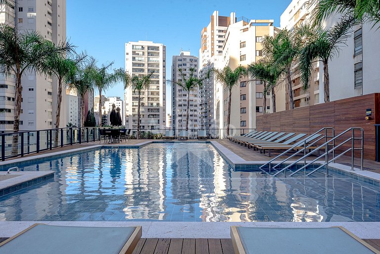 Studio Frei Caneca 16º andar, piscina aquecida, A/C