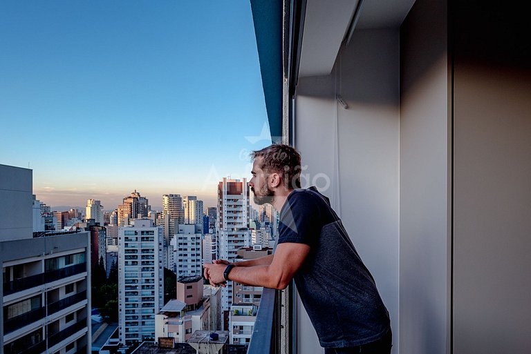 Frei Caneca 16º andar, piscina aquecida e ar