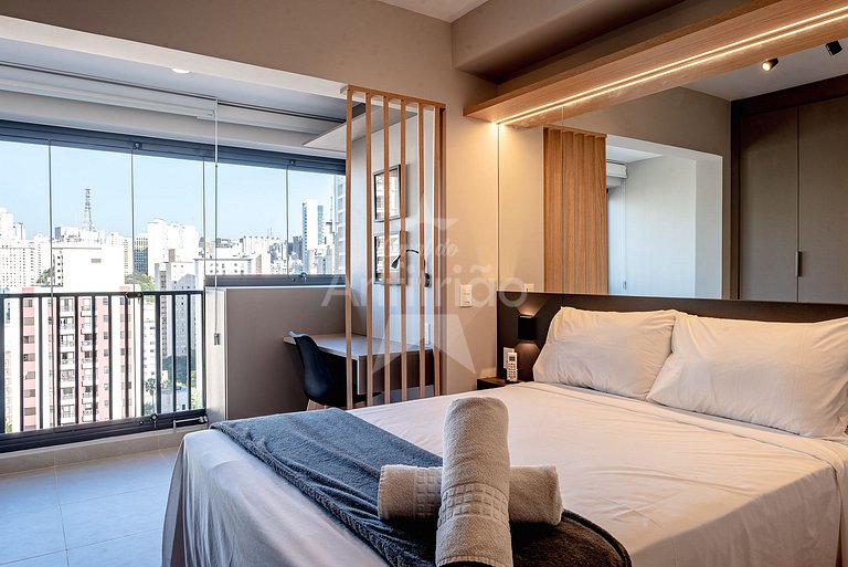 Frei Caneca 16º andar, piscina aquecida e ar