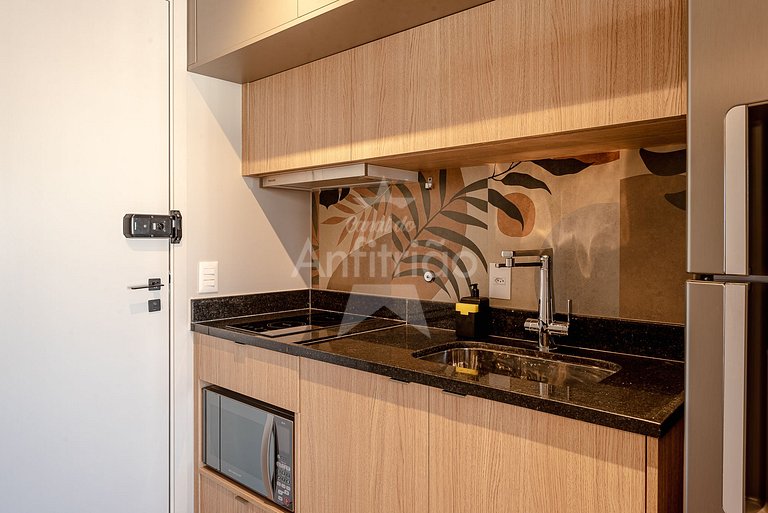 Studio Frei Caneca 16º andar, piscina aquecida, A/C