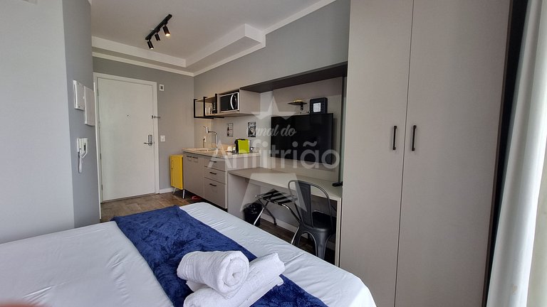 Studiozinho hype no 10º andar com piscina + acad.