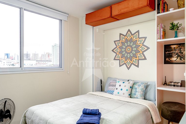 Studio metrô Brás c/ piscina | até 6x sem juros