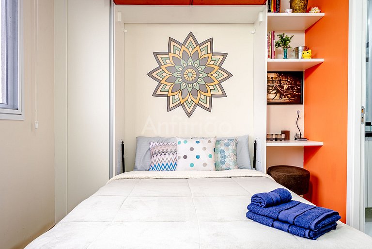 Studio metrô Brás c/ piscina | até 6x sem juros