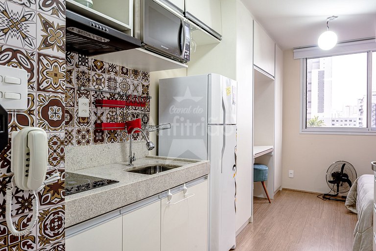 Studio perto das compras do Brás com piscina