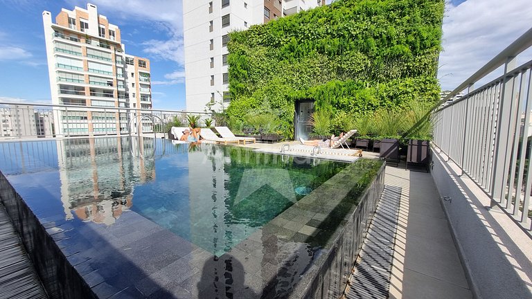 Studio a 1 km do Ibirapuera com ar condicionado