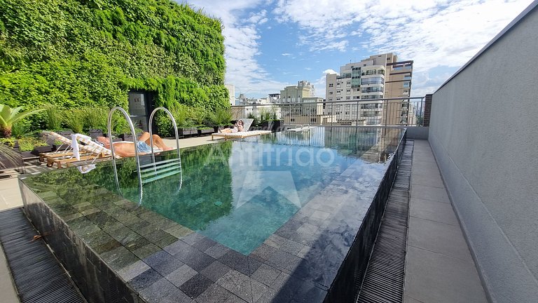 Studio a 1 km do Ibirapuera com ar condicionado