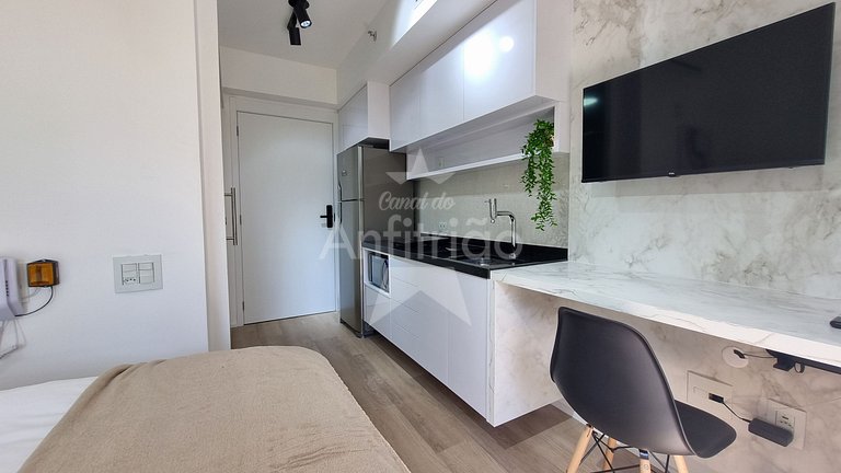 Studios com A/C perto do Ibira 6x sem juros