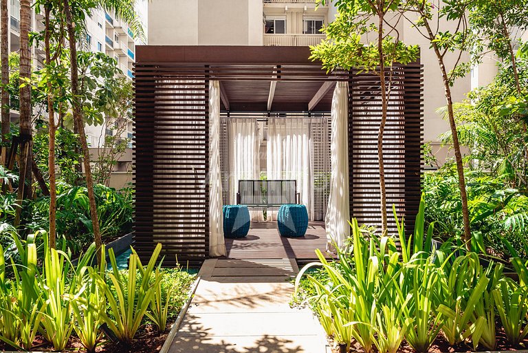 Skyline do 17º andar em Resort no Brás com garagem