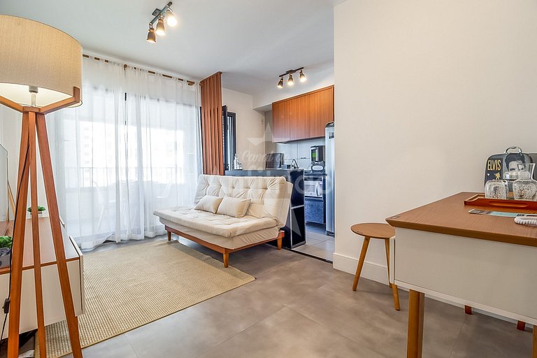 Skyline do 17º andar em Resort no Brás com garagem