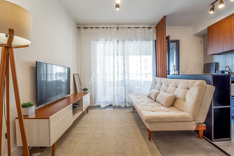 Skyline do 17º andar em Resort no Brás com garagem