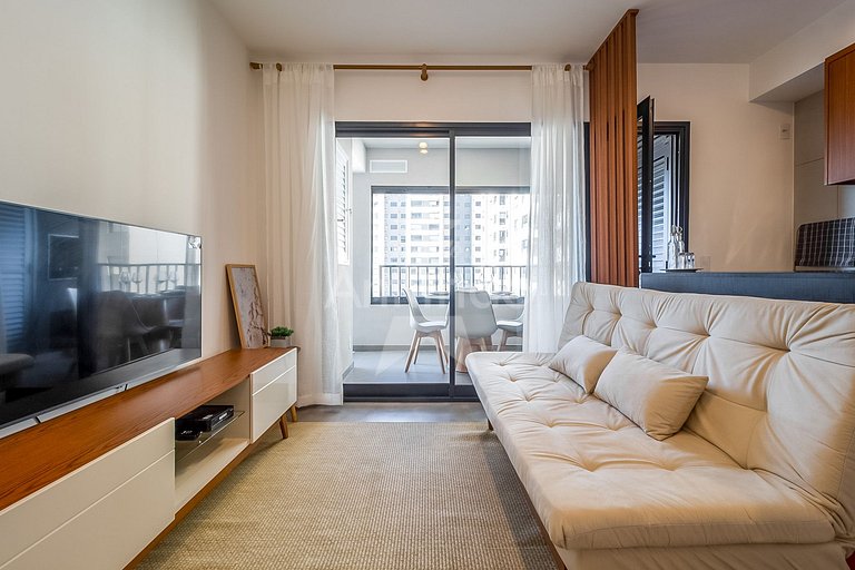 Skyline do 17º andar em Resort no Brás com garagem