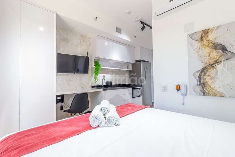 Studios com A/C perto do Ibira 6x sem juros