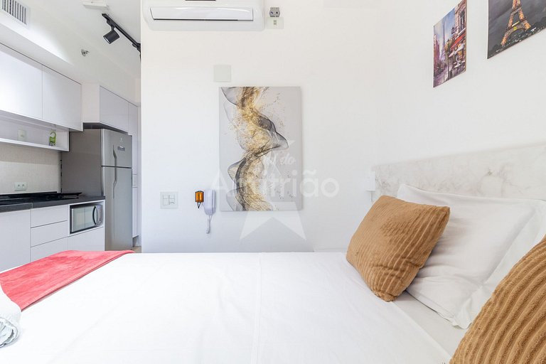 Studios com A/C perto do Ibira 6x sem juros