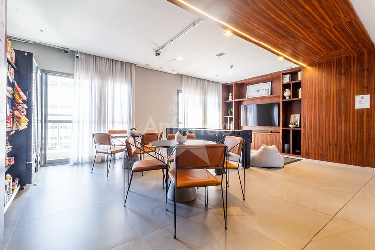 Studio a 1 km do Ibirapuera com ar condicionado