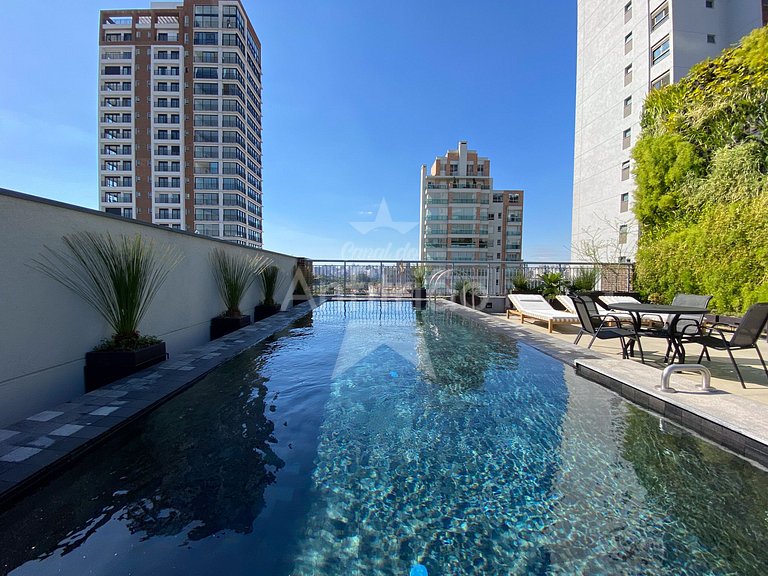 Studio a 1 km do Ibirapuera com ar condicionado