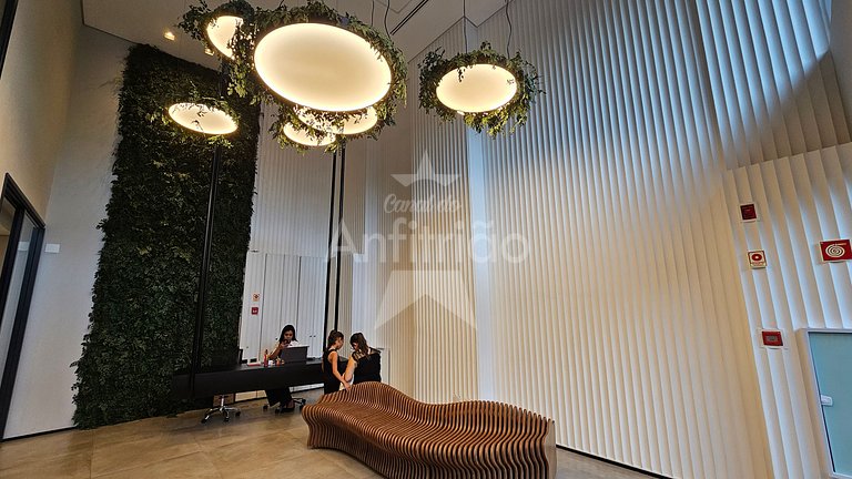 Studio nos Jardins, 21º andar com A/C e Piscina