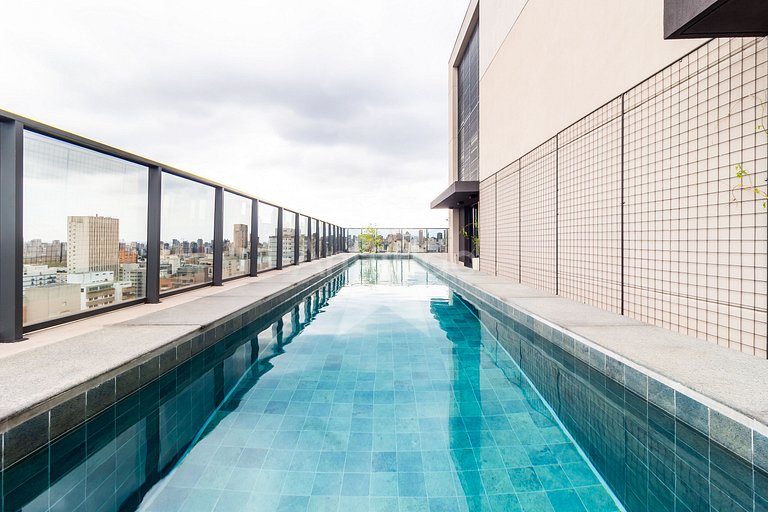Studio nos Jardins, 21º andar com A/C e Piscina