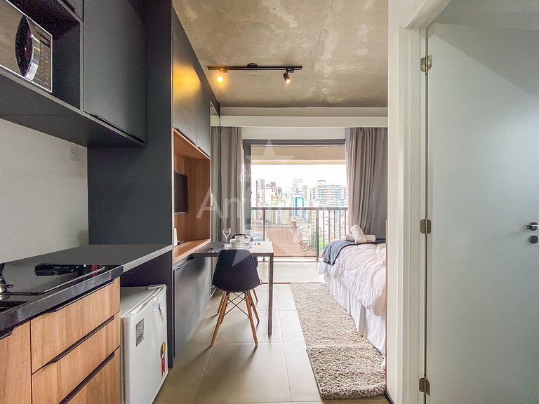 Jardins super vista do 21º andar com ar e piscina