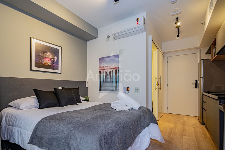 Studio a 1 km do Ibirapuera com ar condicionado