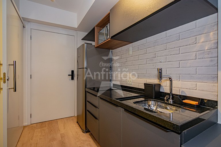 Studio a 1 km do Ibirapuera com ar condicionado