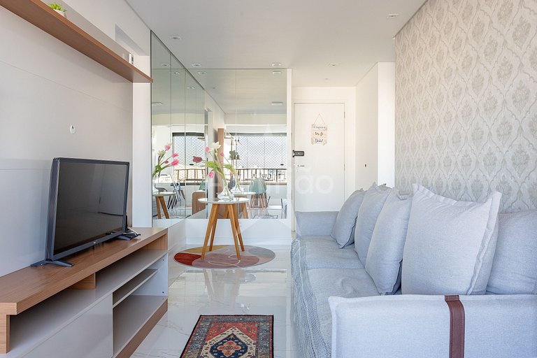 Apê 17º andar, vista da cidade em resort com A/C