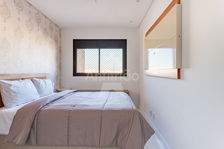 Apê 17º andar, vista da cidade em resort com A/C