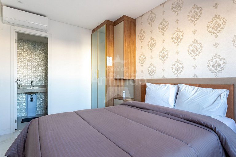 Apê 17º andar, vista da cidade em resort com A/C