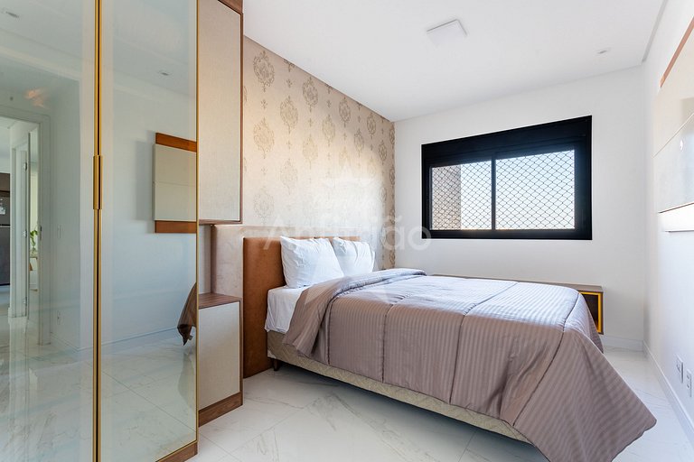 Apê 17º andar, vista da cidade em resort com A/C