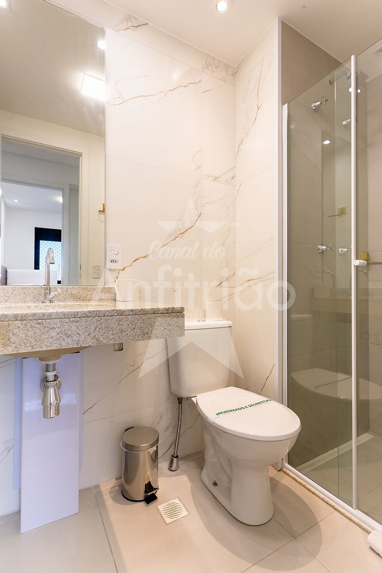 Apê 17º andar, vista da cidade em resort com A/C