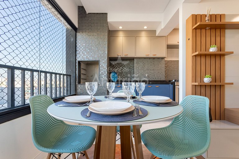 Apê 17º andar, vista da cidade em resort com A/C