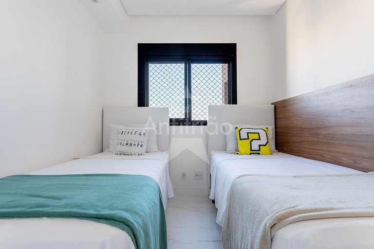 Apê 17º andar, vista da cidade em resort com A/C