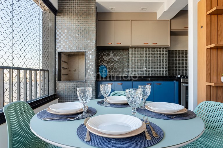 Apê 17º andar, vista da cidade em resort com A/C