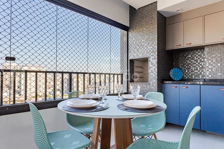 Apê 17º andar, vista da cidade em resort com A/C