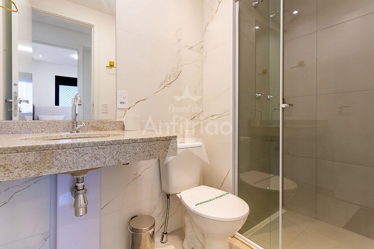 Apê 17º andar, vista da cidade em resort com A/C