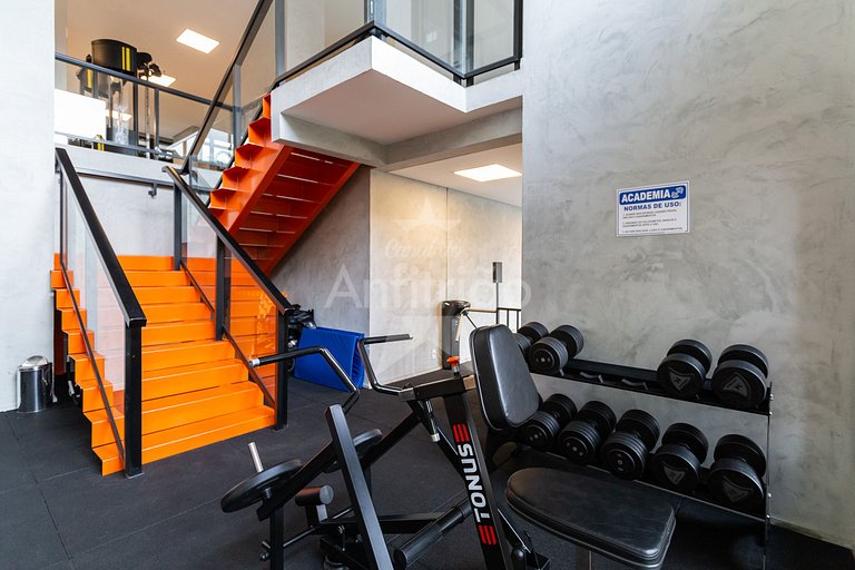 Apê 17º andar, vista da cidade em resort com A/C