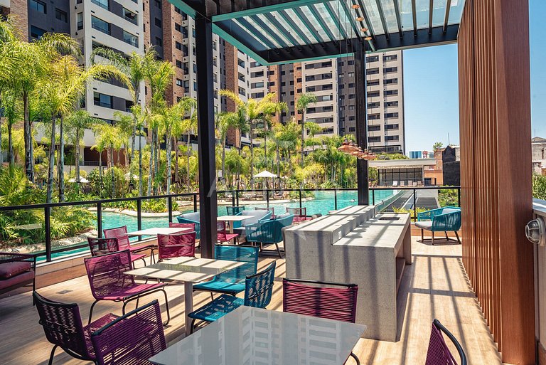 Apê 17º andar, vista da cidade em resort até 6x sem juros