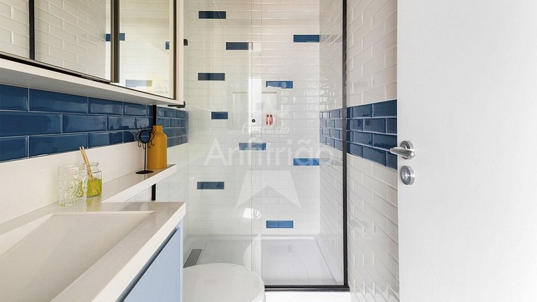 Studio 19º com vista + A/C + piscina | 6x s/ juros