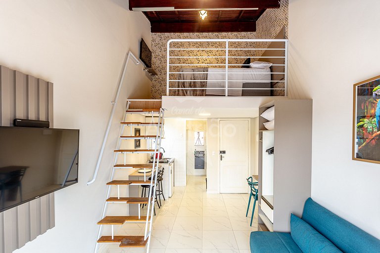 Vilinha Boituva | Lindo loft p/ 3 com A/C + sacada