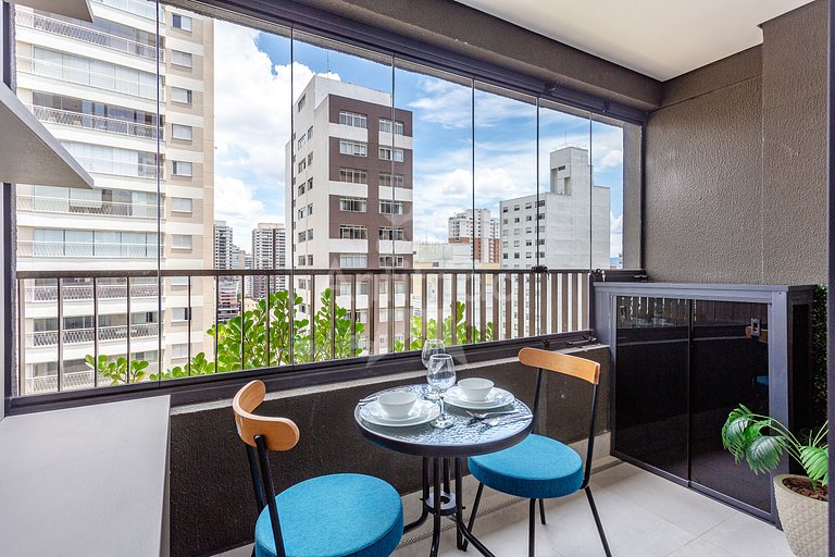 Studio a 300 m Allianz Parque com ar condicionado