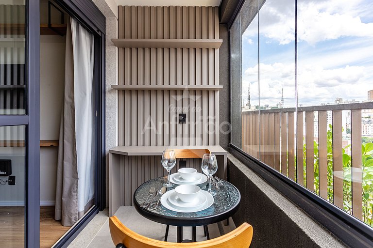 Studio a 300 m Allianz Parque com ar condicionado